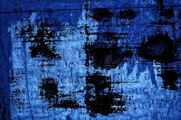 Grunge Torn poster after vote on tin textured wall. Ripped newspaper