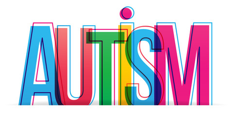 The word AUTISM concept, vector illustration