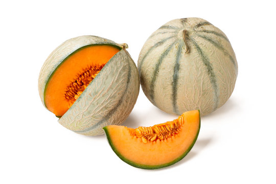 Cantaloupe melons isolated on white