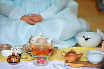 Fototapeta na wymiar Korean traditional tea ceremony