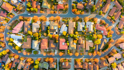 Aerial view of a typical Australian suburb