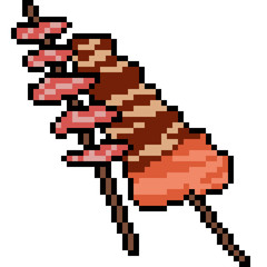 vector pixel art barbecue meat