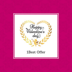 Happy Valentine Day Best Offer Vector Illustration