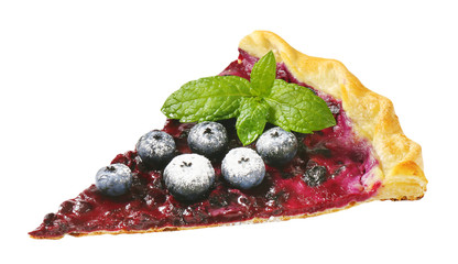 Slice of blueberry tart