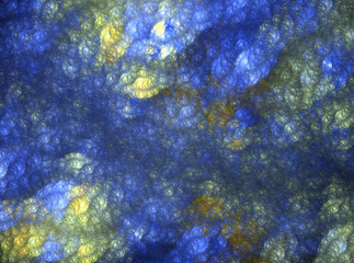Abstract color blue gold brain fiber cloud heaven pulp sky dream night