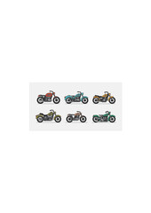 set vintage motorcycle. isolated on gray background