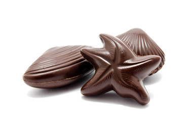 Assortment of chocolate candies sweets isolated