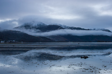Loch Leven Scotland in mist