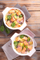 baked salmon with spinach and cream