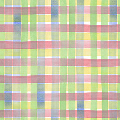 Striped, colorful, festive, vintage, checkered background. Watercolor. Illustration