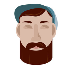 The face of a men. Vector drawing.