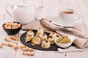 Pistachio truffles. 