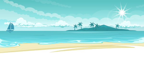 Ocean lanscape illustration