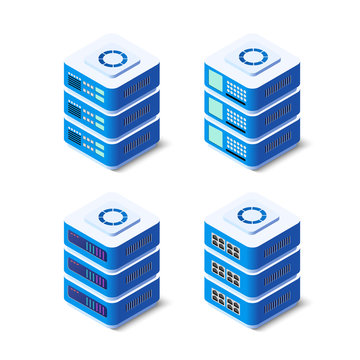 3d set server network technology of connection data center computing cloud. Tech database computer data center. Vector modern networking electronic background