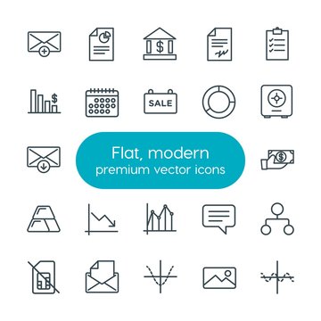 Modern Simple Set of business, charts, mobile, email Vector outline Icons. Contains such Icons as contract,  add,  concept,  list,  sim,  no and more on white background. Fully Editable. Pixel Perfect