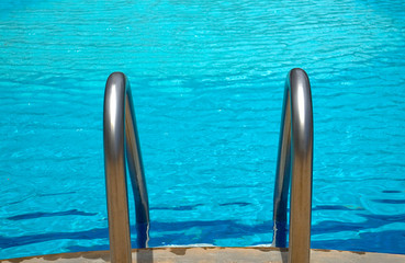 Fototapeta premium Rail ladder in swimming pool.