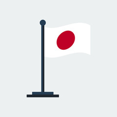 Flag Of Japan.Flag Stand. Vector Illustration