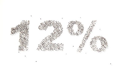 many people in form text twelve percent 3d rendering