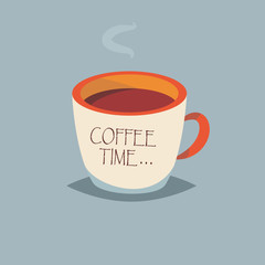 Coffee time.Vector illustration for web.Cartoon style.