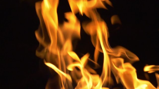 Fire flames on the darkness in Slow motion 180fps