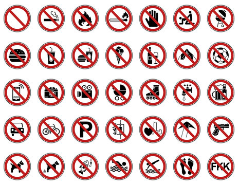 35 Verbots- & Warnschilder (Rot)