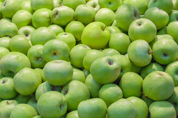 Green apples as background, texture