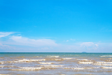 Sea and blue sky background.