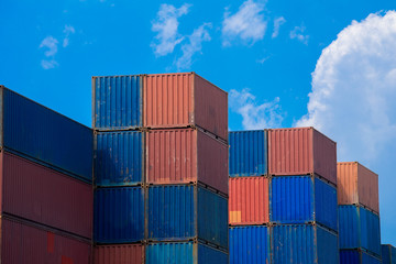 Fototapeta premium Container cargo at shipping yard for export to oversea.