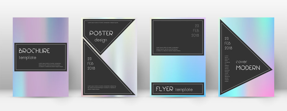 Flyer layout. Black lovely template for Brochure, Annual Report, Magazine, Poster, Corporate Presentation, Portfolio, Flyer. Admirable pastel hologram cover page.