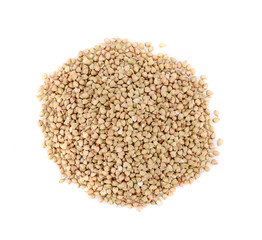 buckwheat isolated on white background. Top view.