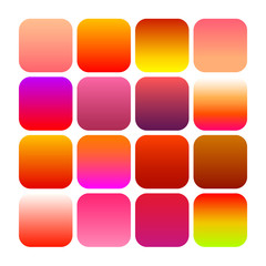 Mobile app icon templates set. Modern abstract backgrounds, bright vivid color gradients. Minimal style flat button design. Vector templates for mobile application logo and for smartphones screens.