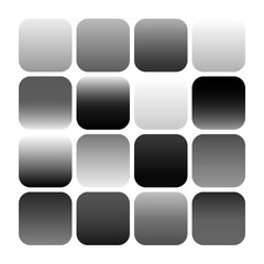 Mobile app icon templates set. Black and  white color minimal abstract backgrounds, gray gradients. Flat button design. Vector templates for mobile application logo, for smartphone and devices. EPS 10