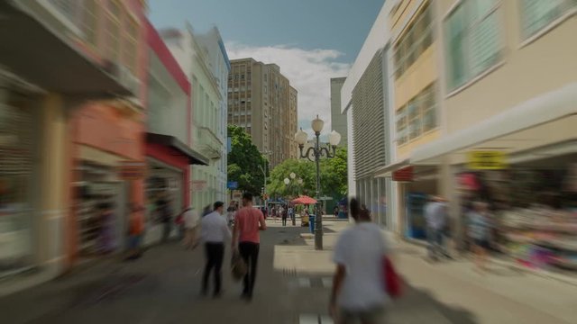 Time lapse / Hyper lapse - Walking through a historic street in Florianópolis, Santa Catarina / Brazil