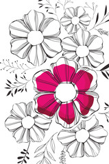 flower and leafs decorative pattern background vector illustration design