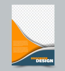 Blue and orange flyer vector design template. Business brochure. Annual report or magazine cover.
