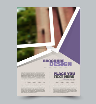 Purple flyer vector design template set. Business brochure. Annual report or magazine cover.