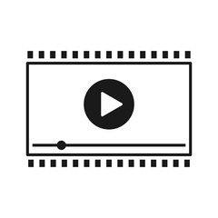 Video player for web and mobile apps. Vector illustration.