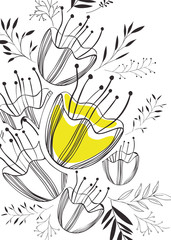 rose and leafs decorative pattern background vector illustration design