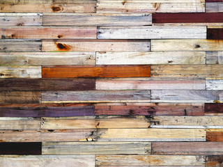 Full Frame Background of Various Colors Wooden Planks