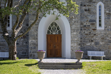 Church Door Bronnoysund in Northern Norway