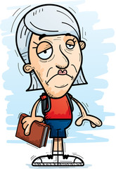 Sad Cartoon Senior Citizen Student