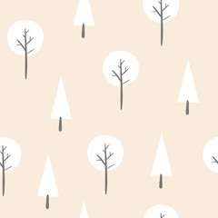 Seamless pattern with abstract trees