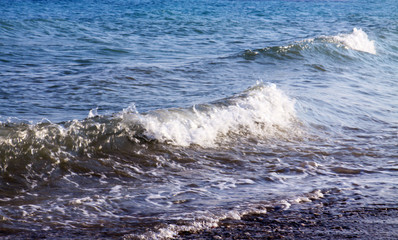Big waves of Mediterranean Sea.