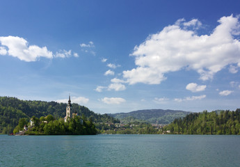 Fototapeta premium Lake Bled and Bled Island, Slovenia