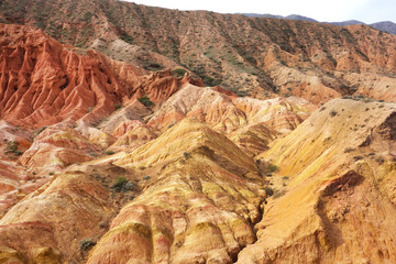 Colorful rock formations in  Fairy tale canyon (Skazka), Kyrgyzstan