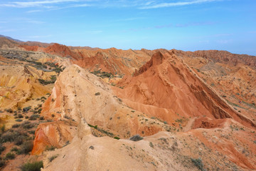 Colorful rock formations in  Fairy tale canyon (Skazka), Kyrgyzstan