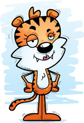 Confident Cartoon Female Tiger