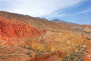 Colorful rock formations in  Fairy tale canyon (Skazka), Kyrgyzstan