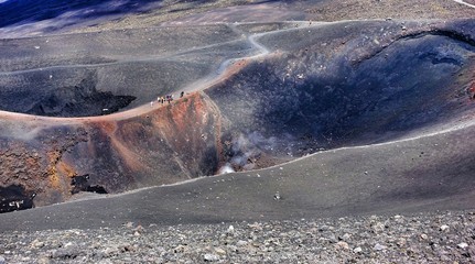 Paysage volcanique au sommet de l'Etna en Sicile