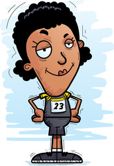 Confident Cartoon Black Track Athlete
